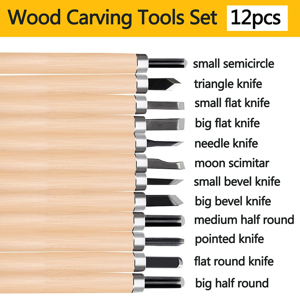 Woodworking Kits For Beginners - 12pcs Professional Wood Carving Chisel Set