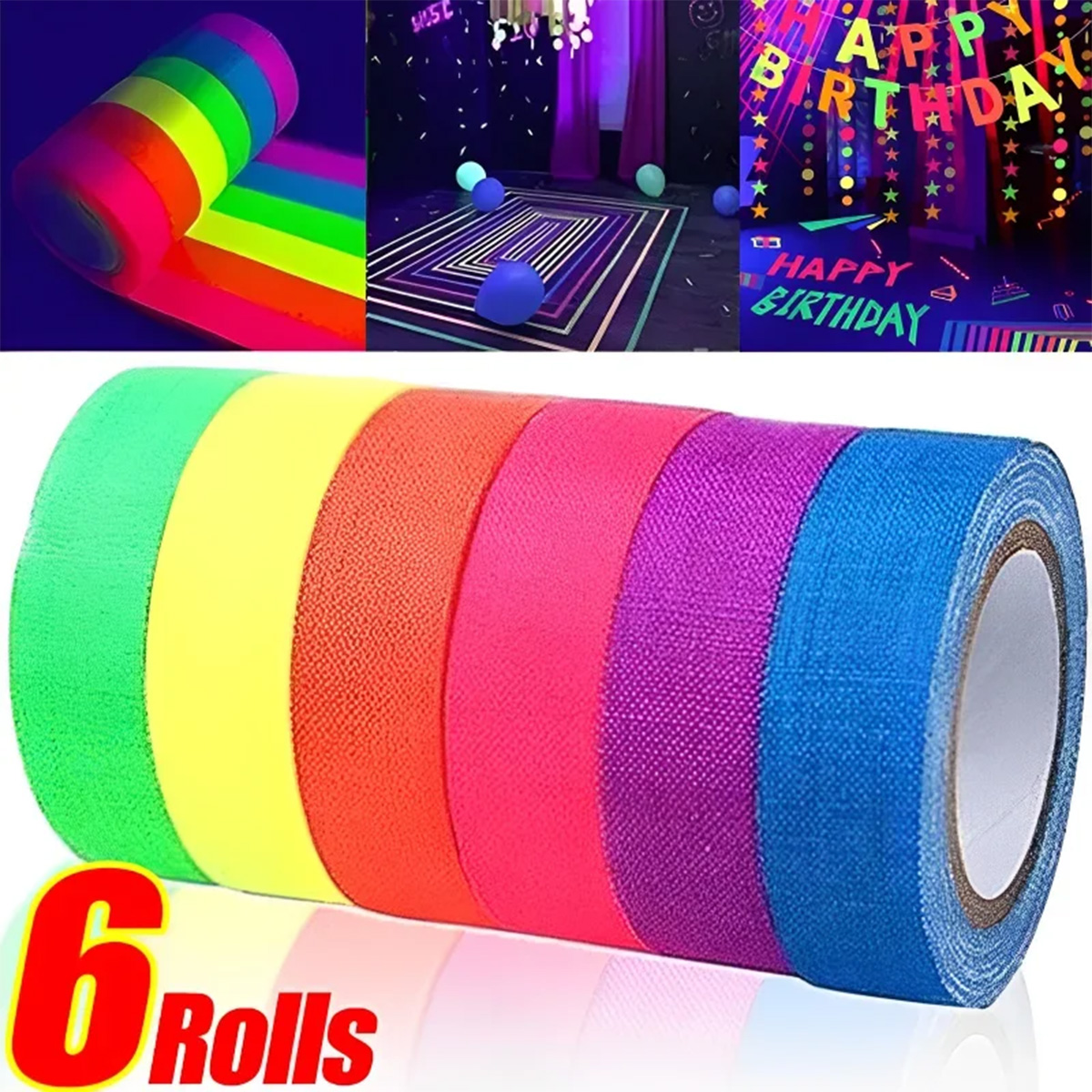 6-Pack Neon Fluorescent Tape S - Woodworking Uv Light 评论和价格